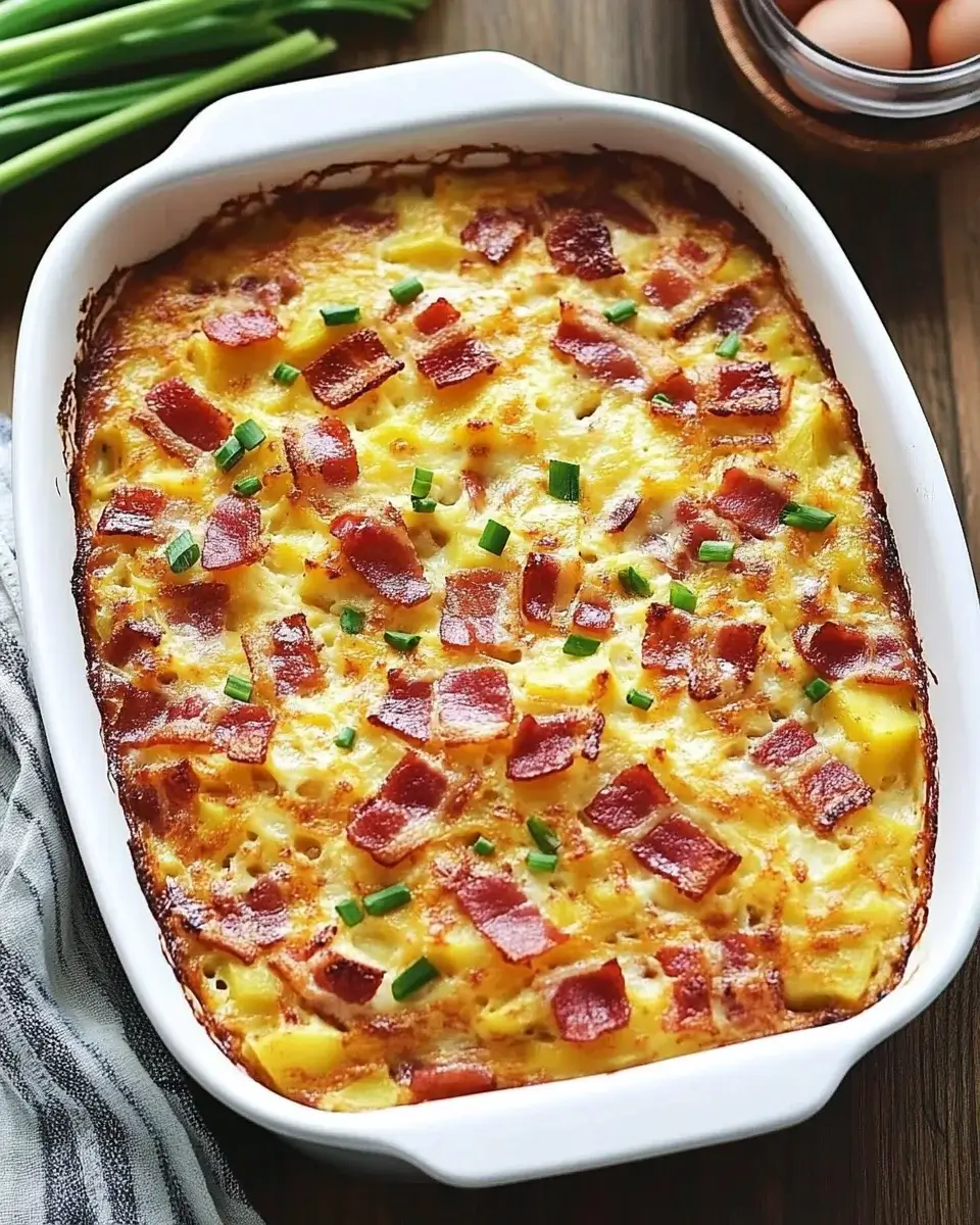 Bacon, Potato, and Egg Casserole is a family favorite!