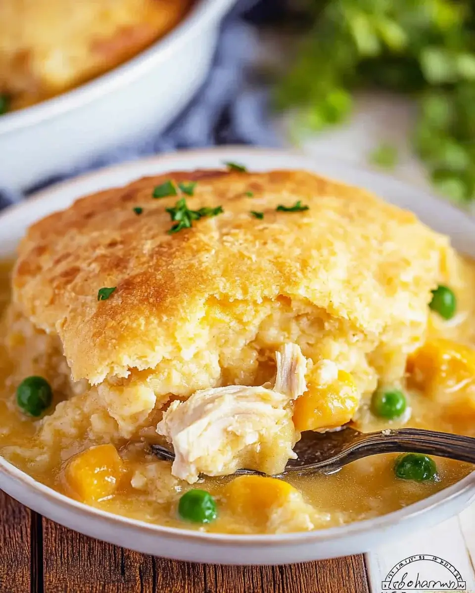 Easy Chicken Cobbler is a simple and delicious dish.