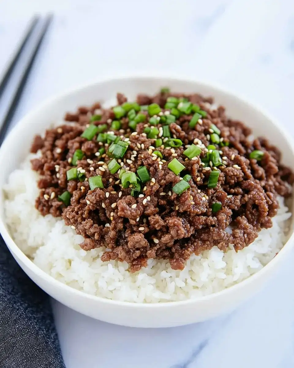 Korean Ground Beef Bowl is a quick, tasty meal!