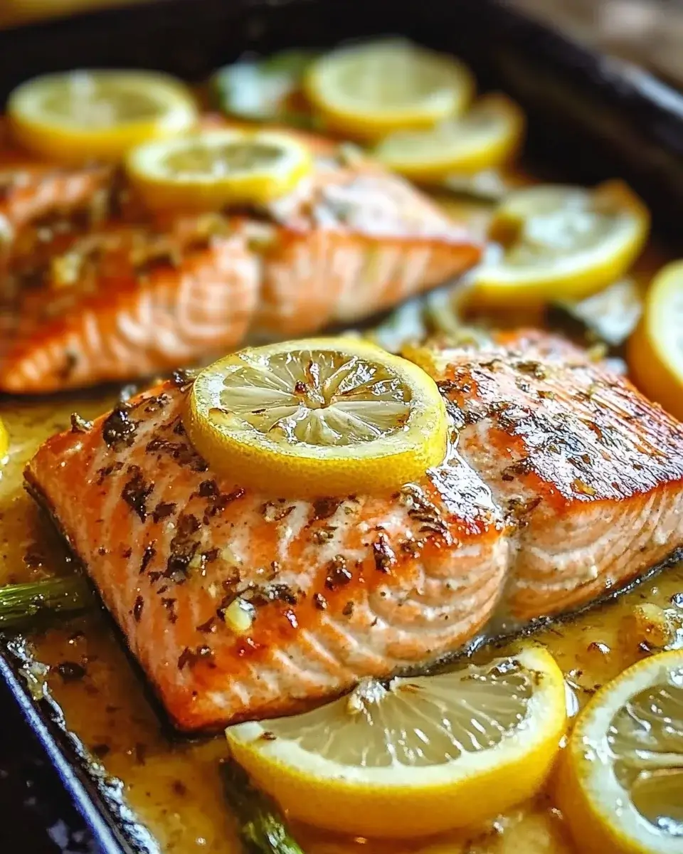 Lemon Garlic Butter Salmon with Asparagus is delicious!