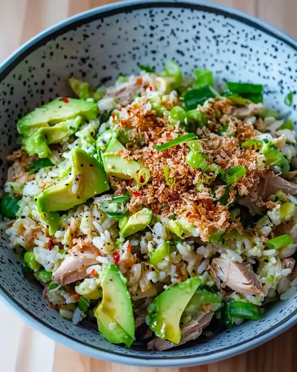 Crispy Tuna Avocado Rice Salad that Everyone Will Love!