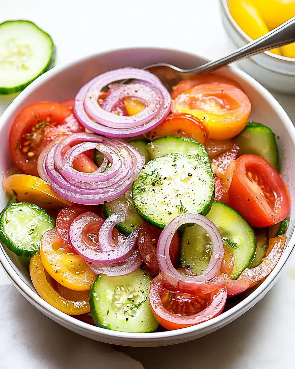 Cucumber and Tomato Salad with Red Onions: Refreshing Delight!