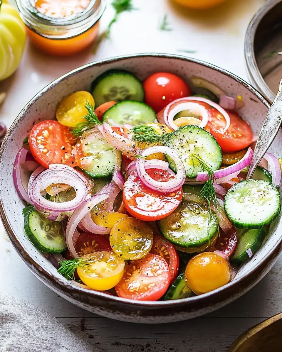 Cucumber and Tomato Salad with Red Onions is Irresistible!