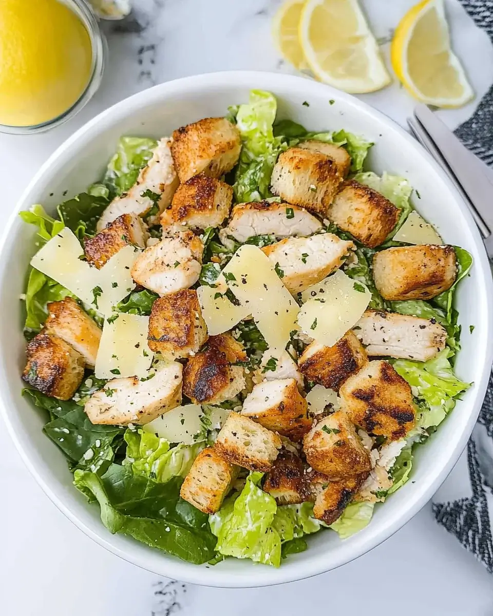 Grilled Chicken Caesar Salad with Homemade Croutons delights!