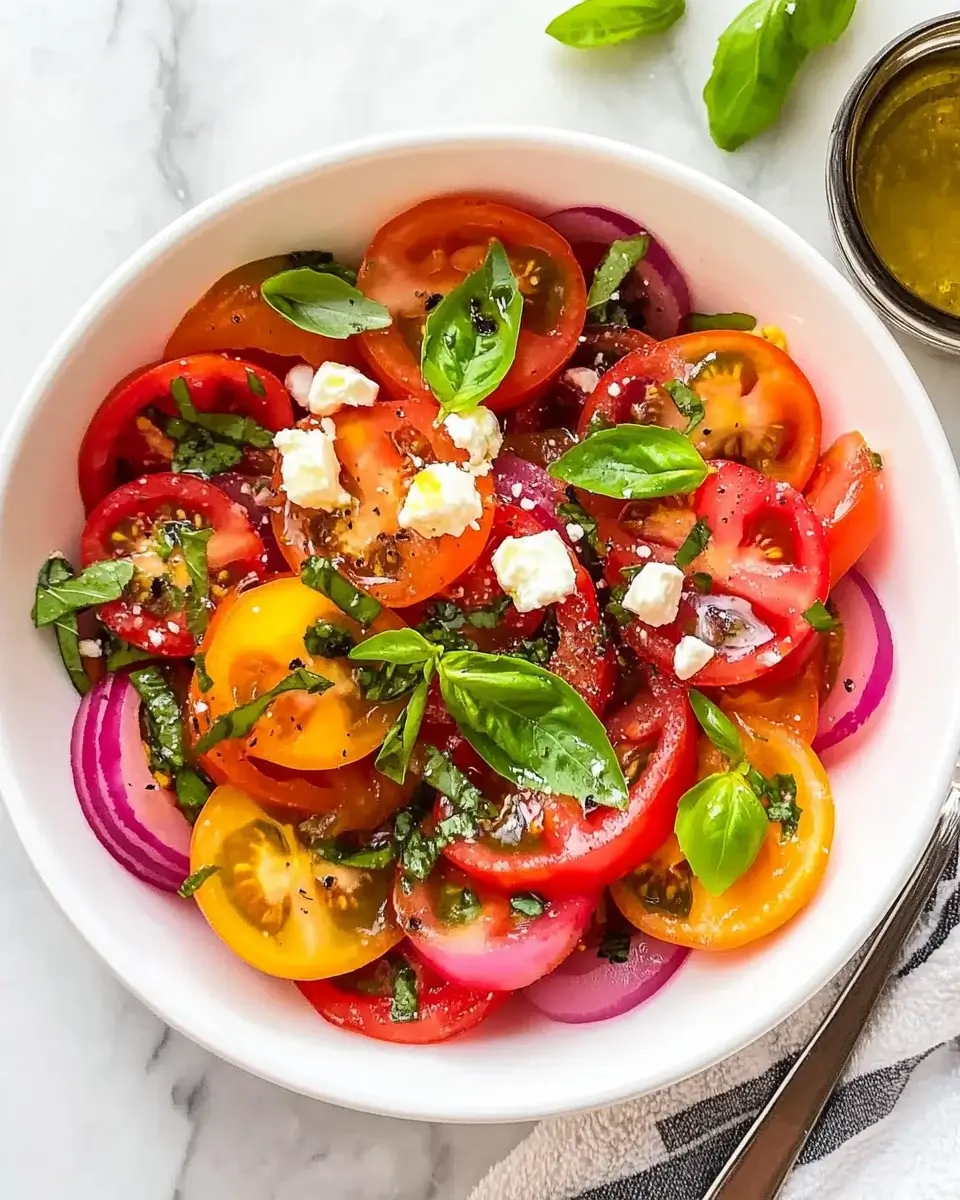 Heirloom Tomato Salad with Basil and Feta to Impress!