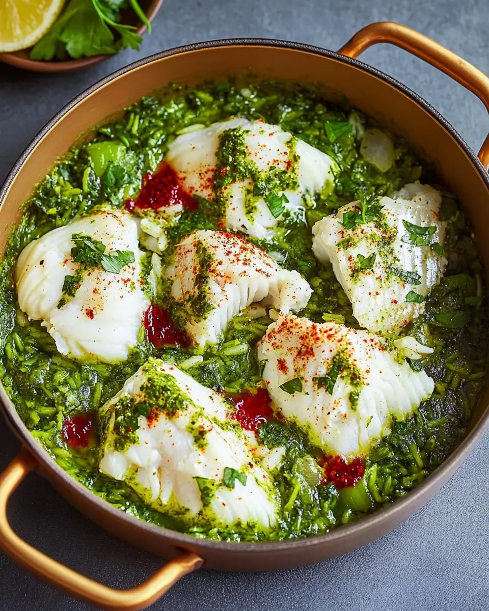 Herby Green Rice with Baked Fish that’s Deliciously Easy!