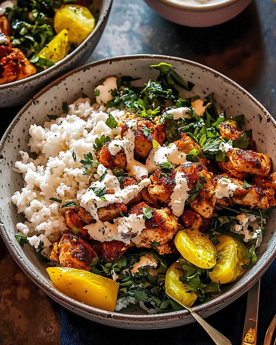 Mediterranean Chicken Bowls with Feta Sauce Delight!