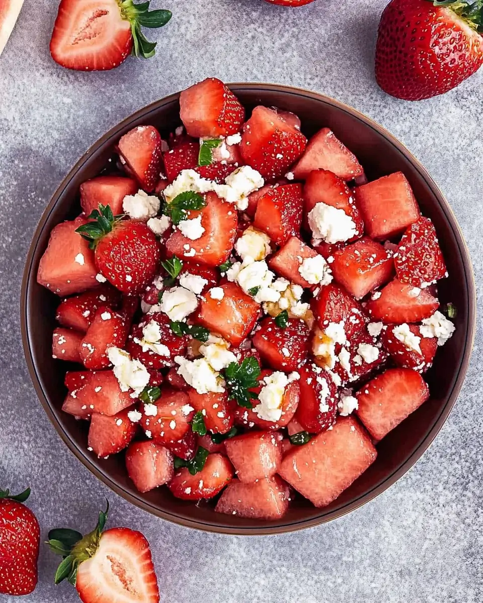 Refreshing Watermelon Strawberry Salad with Honey Dressing Awaits!