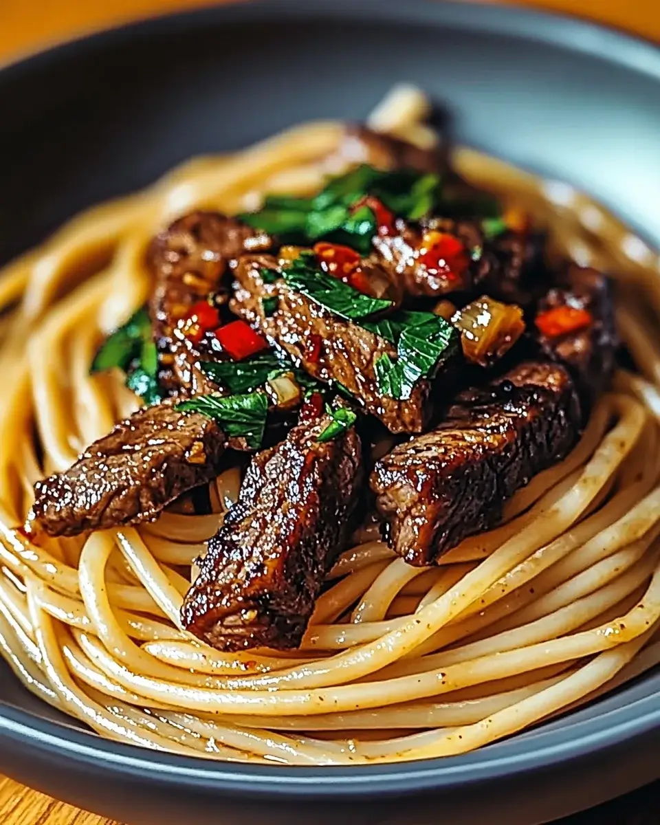 Sweet and Spicy Garlic Steak Pasta: A Flavorful Delight!