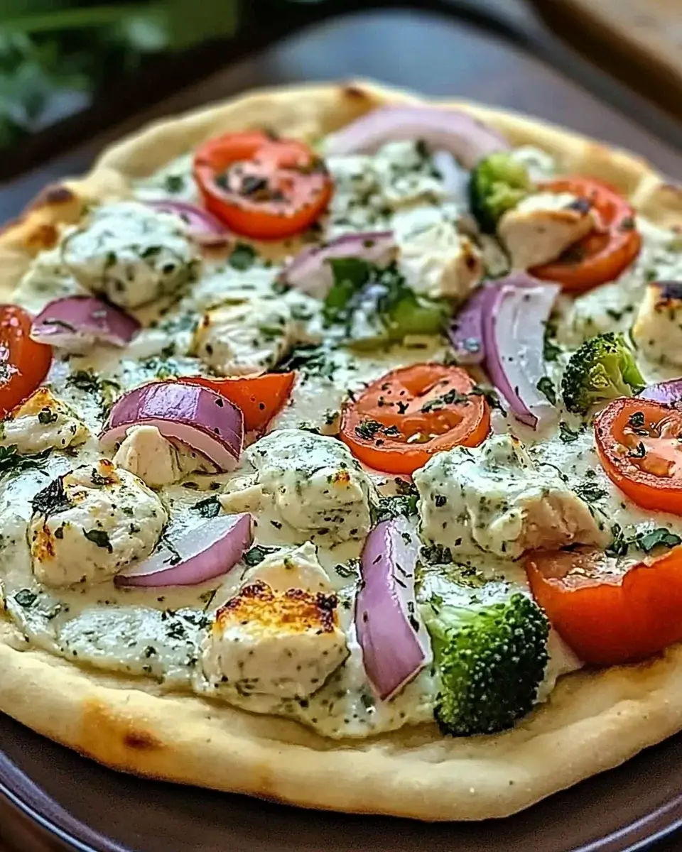 Tzatziki Chicken Veggie Naan Pizza: A Must-Try Delight!