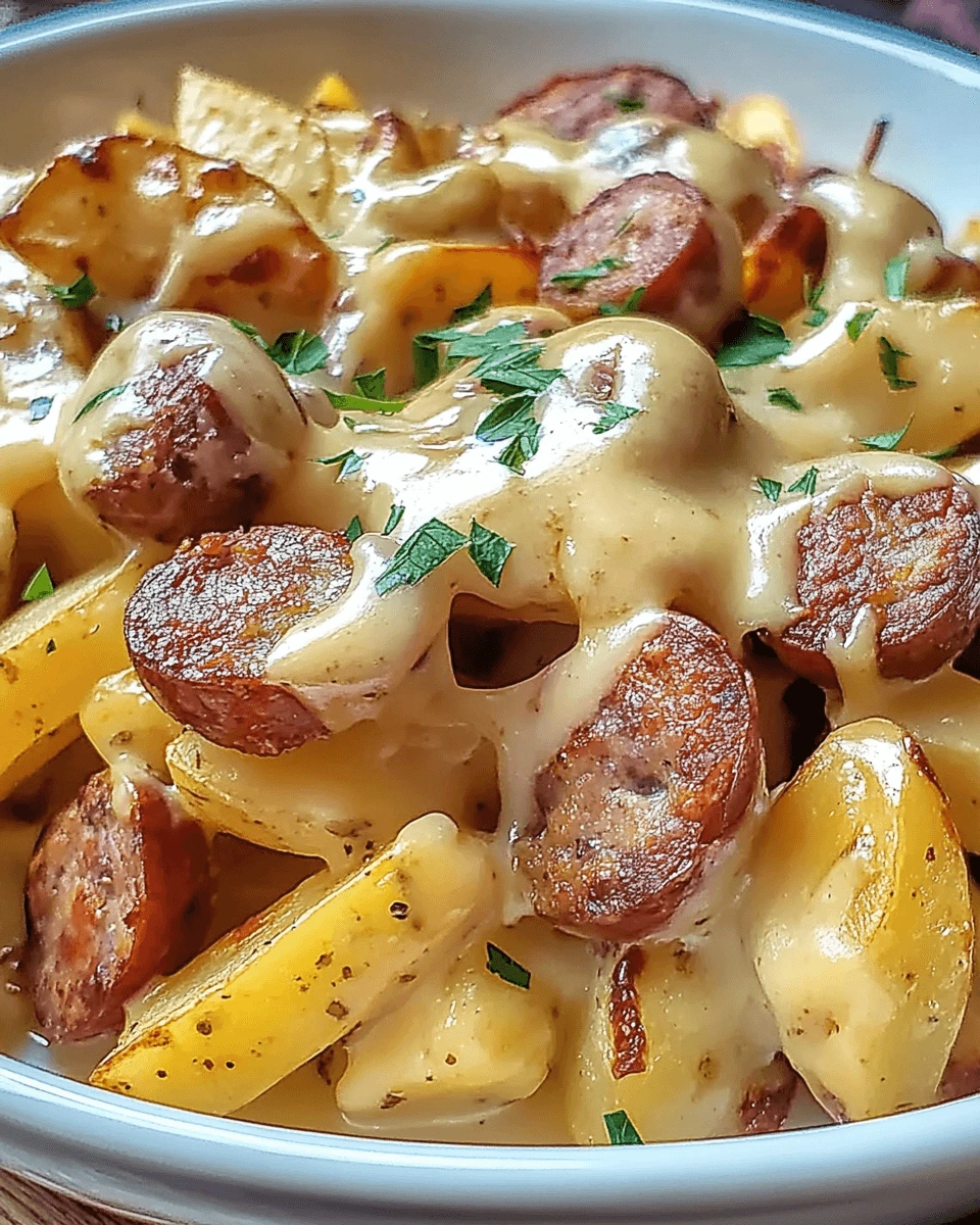 Cheesy Ranch Potatoes and Sausage Bake is Irresistible!