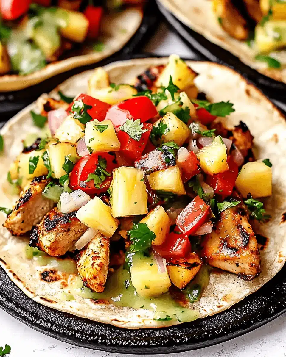 Chili Lime Chicken Tacos with Grilled Pineapple Salsa Delight You!