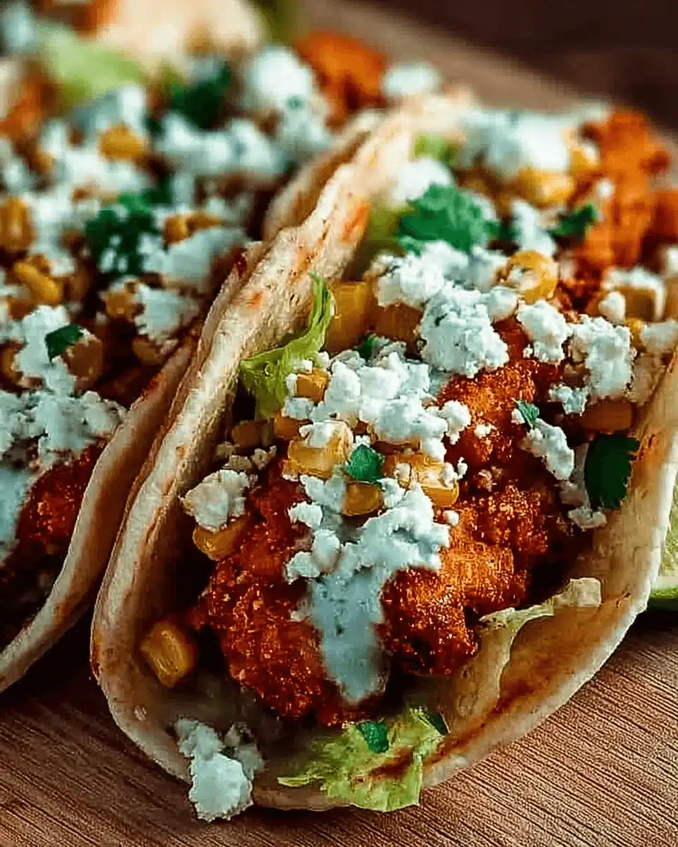 Crispy Fried Chicken Street Corn Tacos make dinner exciting!