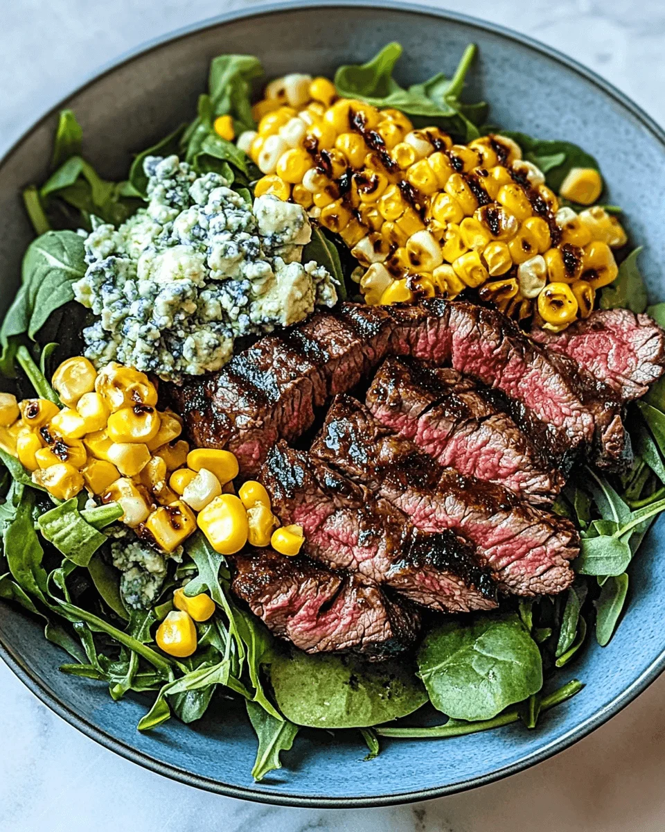 Grilled Balsamic Steak Salad with Gorgonzola and Corn delights!
