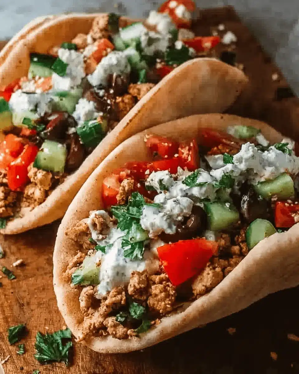 Mediterranean Ground Chicken Pitas: A Flavorful Delight!