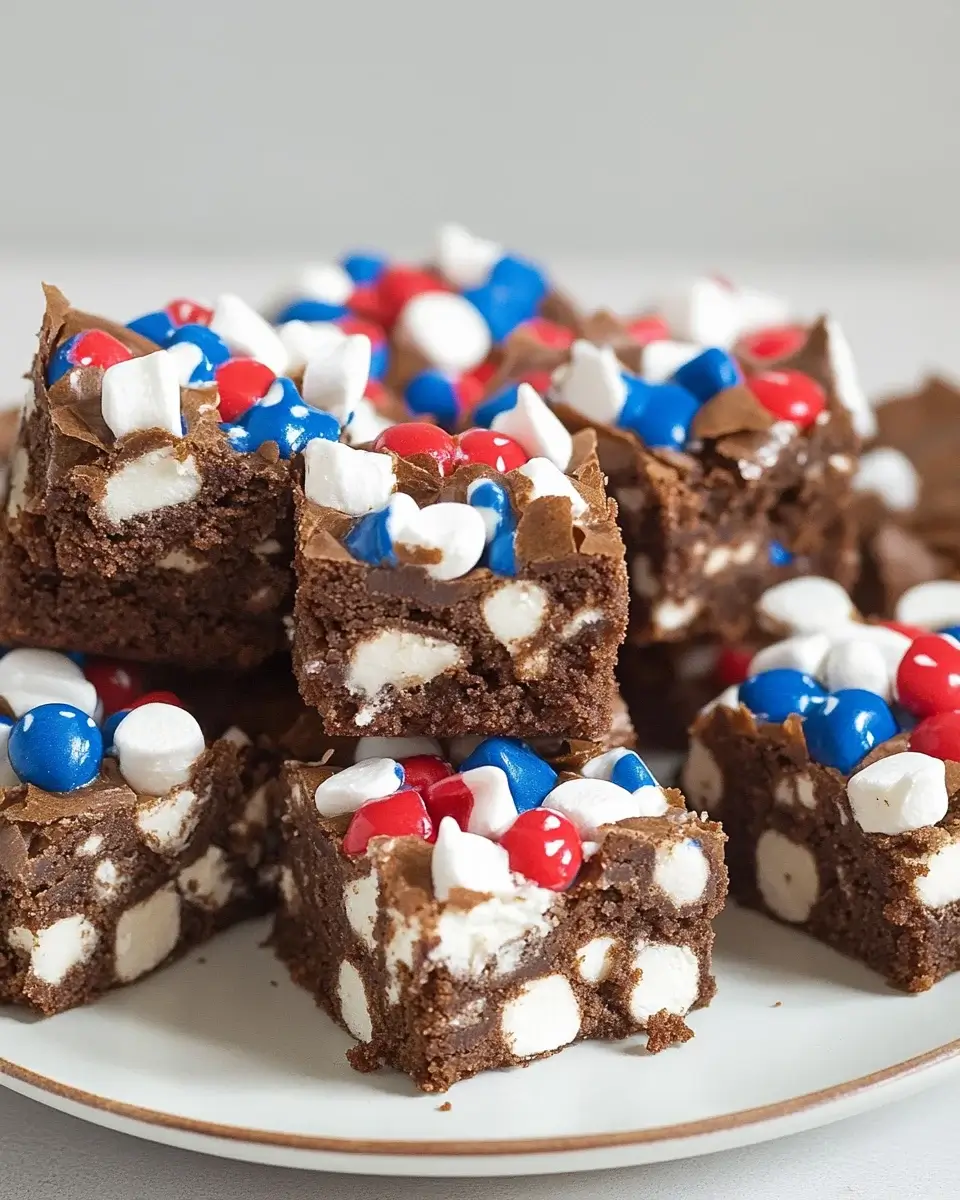 Patriotic Marshmallow Crunch Brownies: Unleash Sweet Joy!
