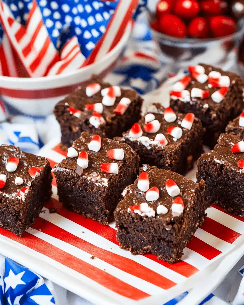 Patriotic Marshmallow Crunch Brownies for Your Celebration!