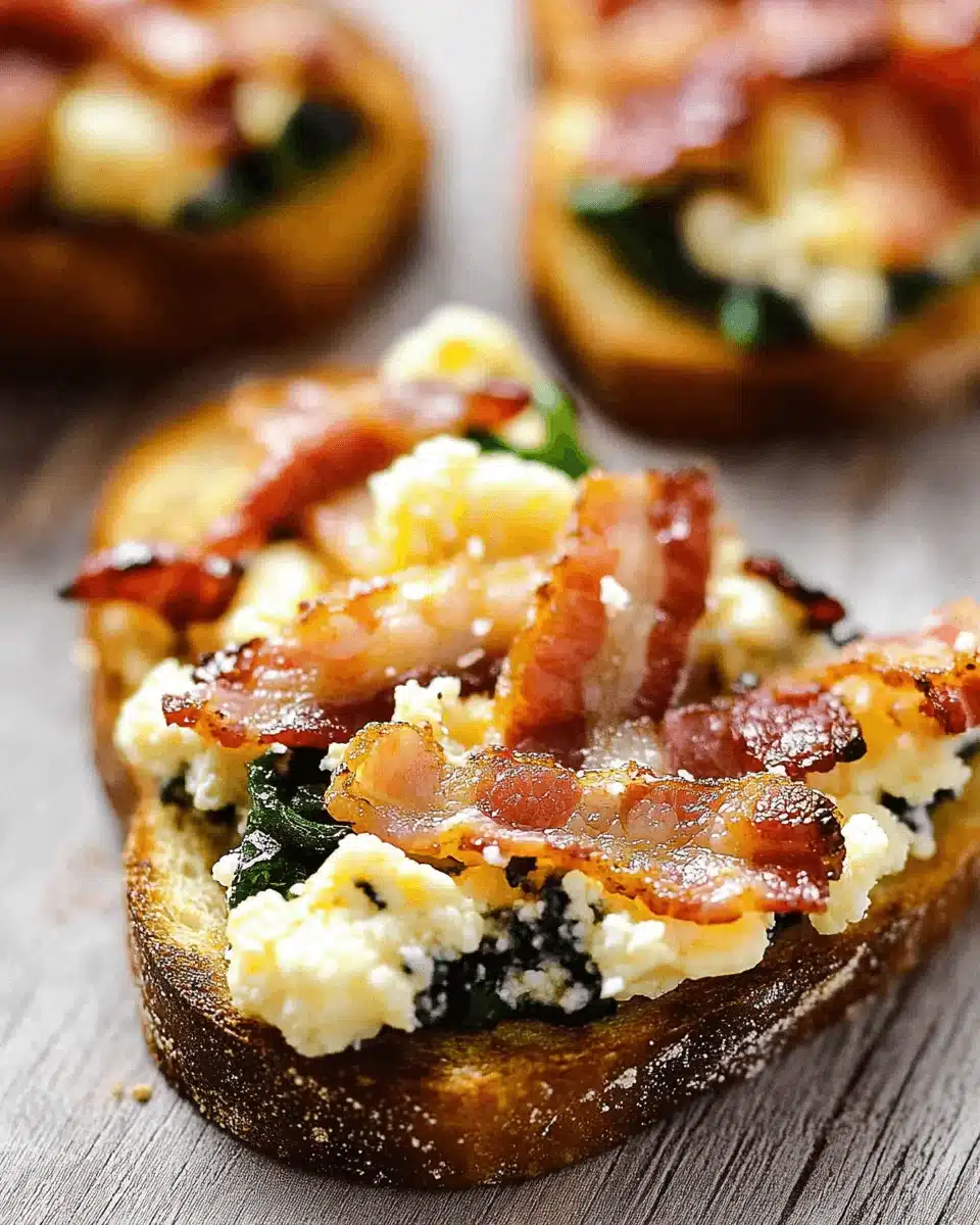 Sriracha Bacon Bleu Cheese Breakfast Toasts Delight Awaits!