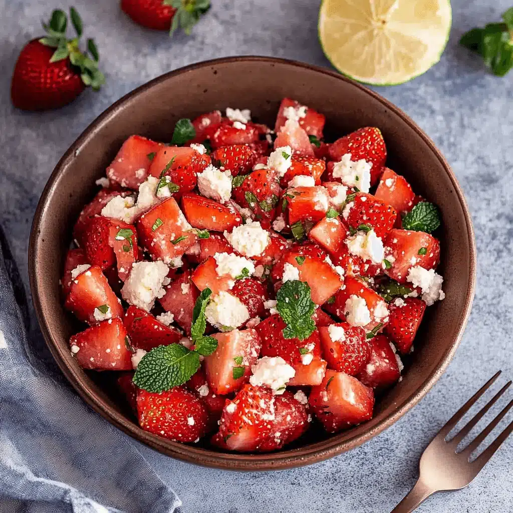 Watermelon Strawberry Salad with Honey Dressing delights!