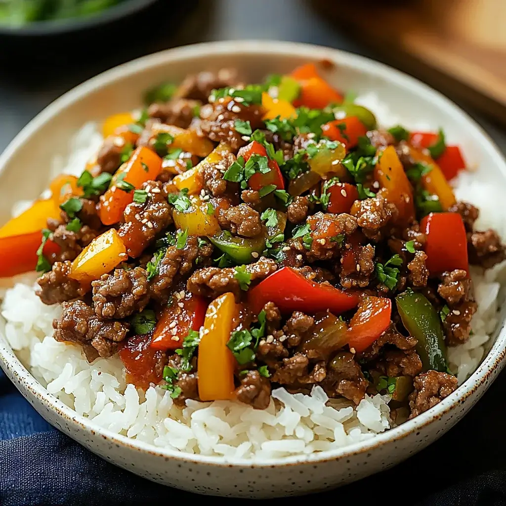 Beef and Pepper Rice Bowl: A Tasty Dinner Delight!