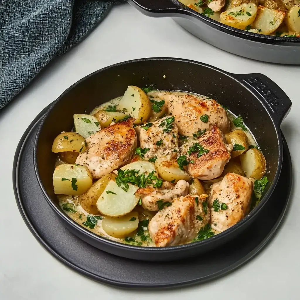 Creamy Garlic Parmesan Chicken and Potatoes Made Easy