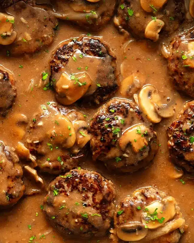 Savory Mushroom Gravy Smothered Rissoles Will Delight!