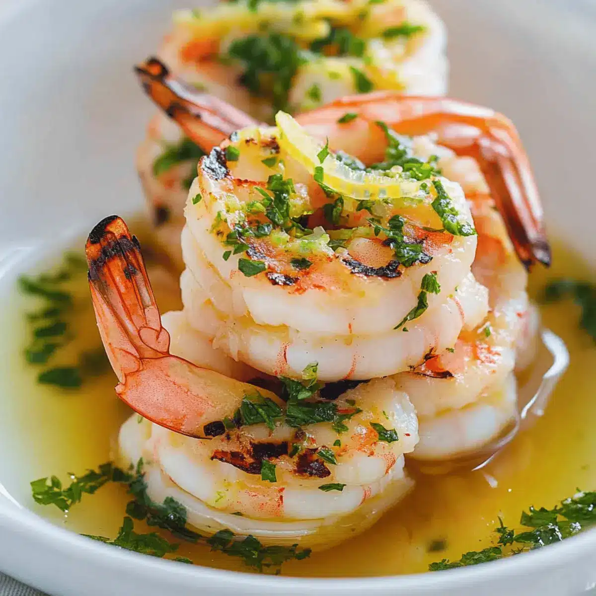 Grilled Gremolata Prawns in Prawn Broth for Special Moments