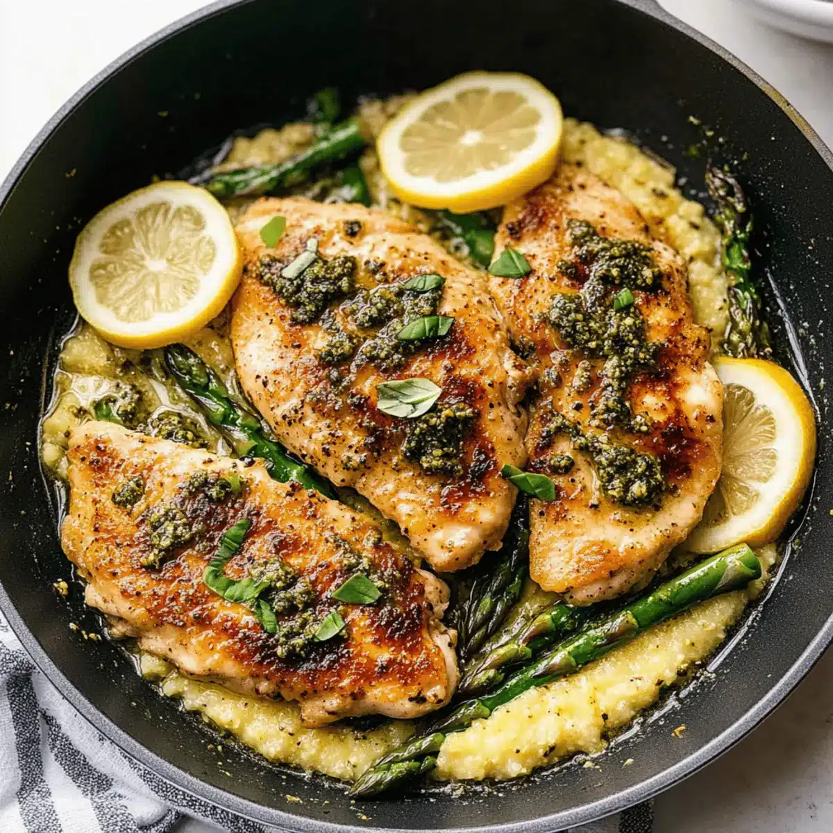 Lemon Butter Chicken Piccata with Pesto Polenta Bliss You’ll Love