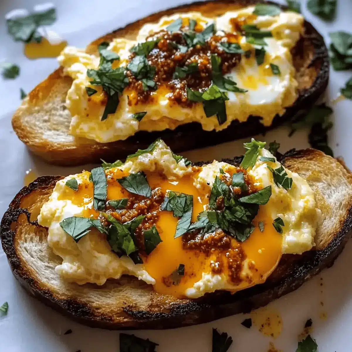 Quick Cheesy Eggs with Chili Garlic Butter for a Cozy Breakfast