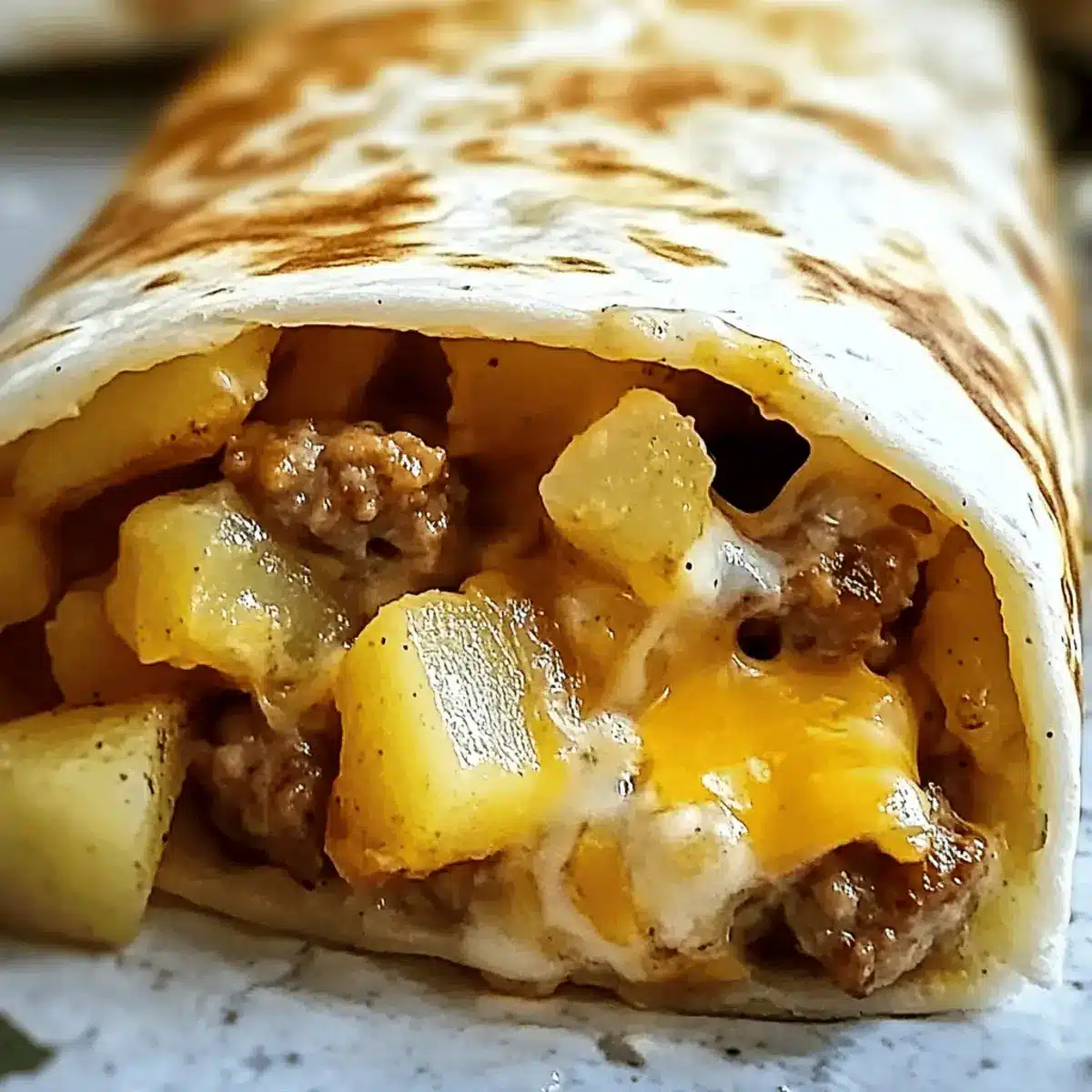 Sausage, Cheese & Potato Breakfast Wraps for Busy Mornings