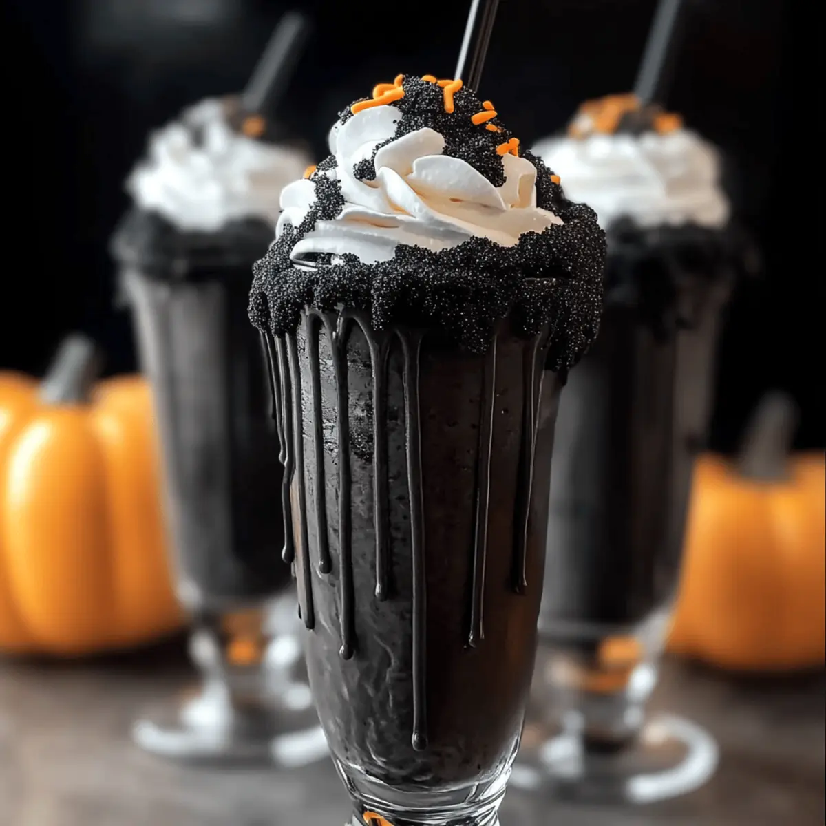 Delightful Spooky Black Milkshake for a Halloween Treat