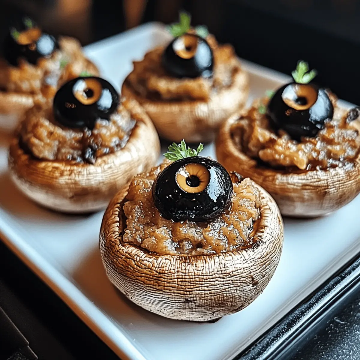 Spooky Stuffed Mushroom Eyeballs That Wow Your Halloween Guests