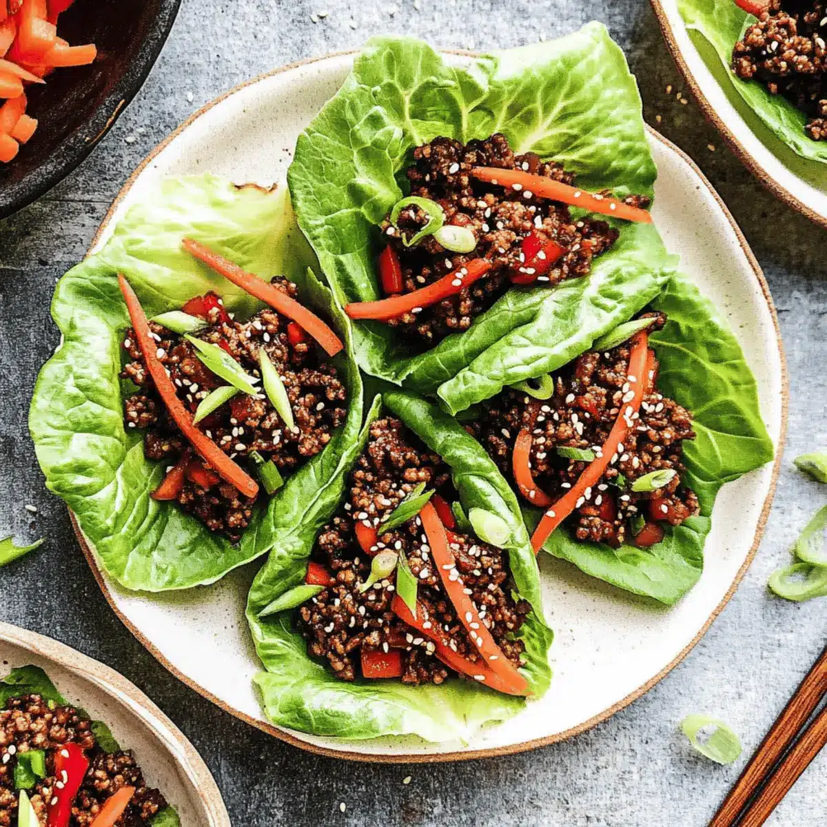 Asian-Style Ground Beef Lettuce Wraps