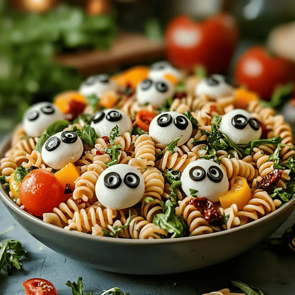 Spook Up Your Halloween with Eyeball Pasta Salad Delight