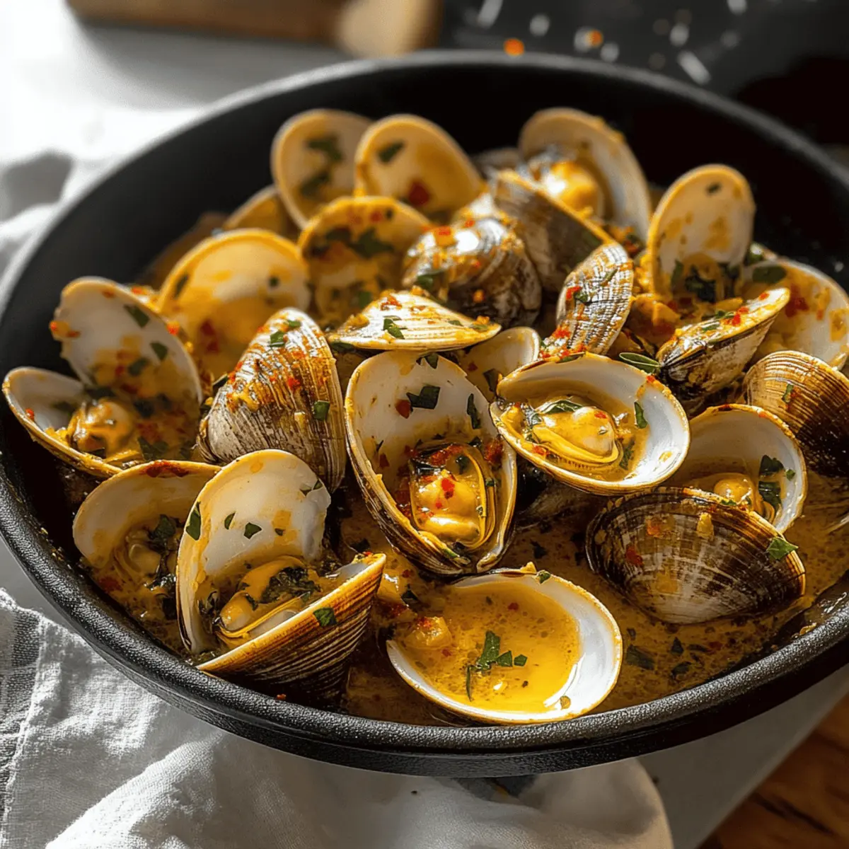 Savor Spicy Garlic Butter Clams in Just 15 Minutes