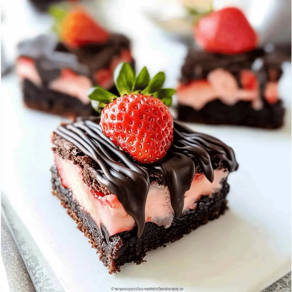 Irresistible Strawberry Brownies with Creamy Chocolate Ganache