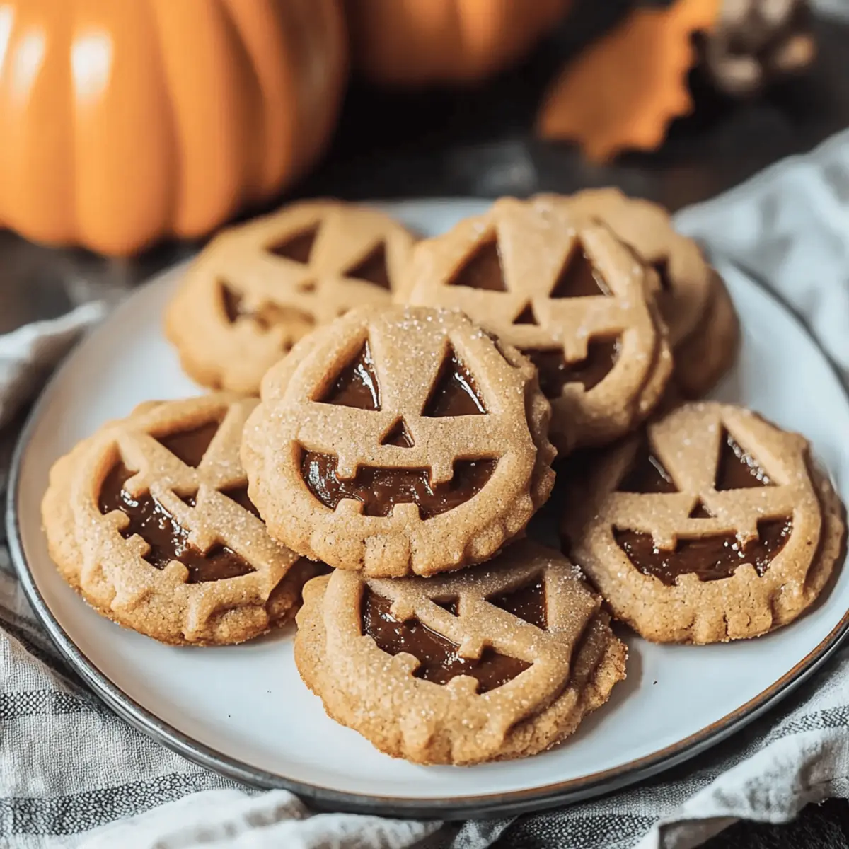Spooky Stuffed Pumpkin Cookies with a Sweet Surprise Inside
