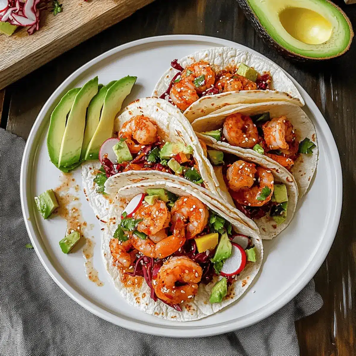Gochujang Shrimp Tacos with Zesty Mango Slaw Delight