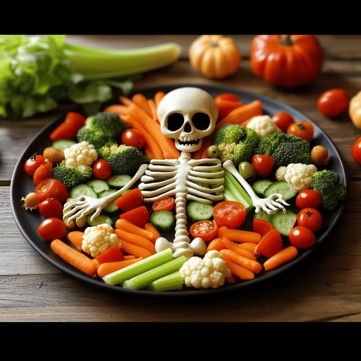 20-Minute Skeleton Veggie Platter for Fun Healthy Snacking