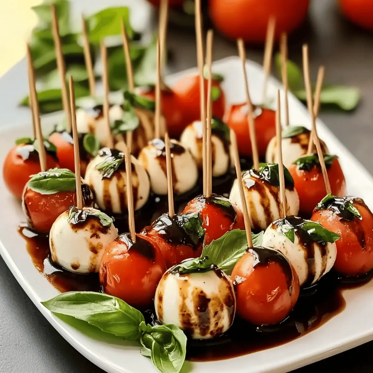 Caprese Skewers with Balsamic Glaze