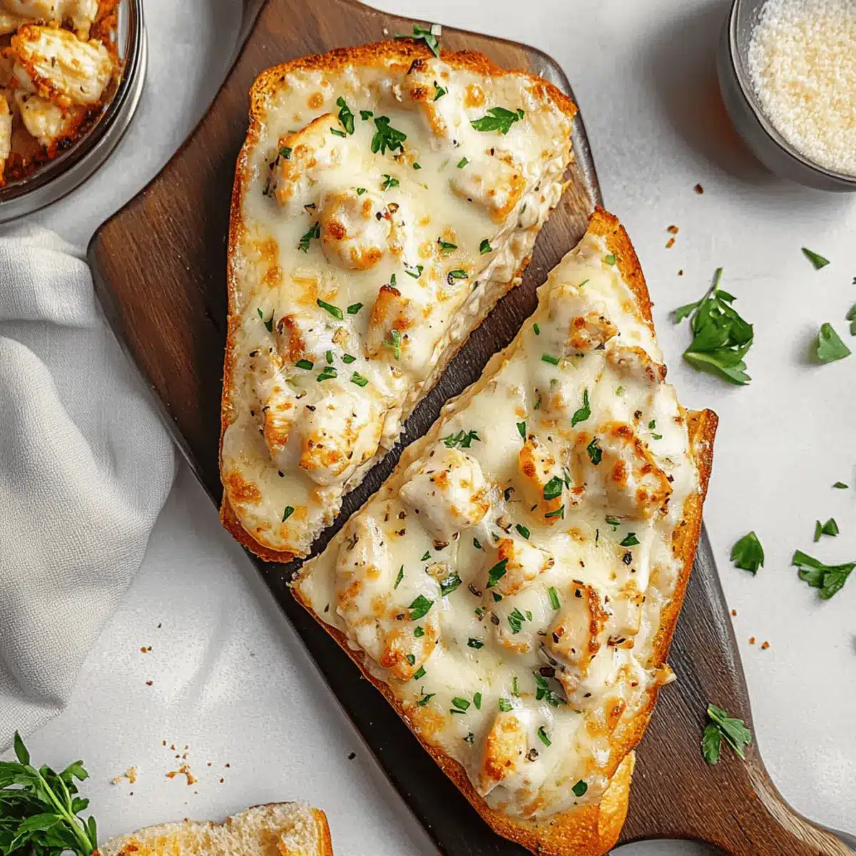 Irresistible Chicken Alfredo Garlic Bread for Cozy Nights