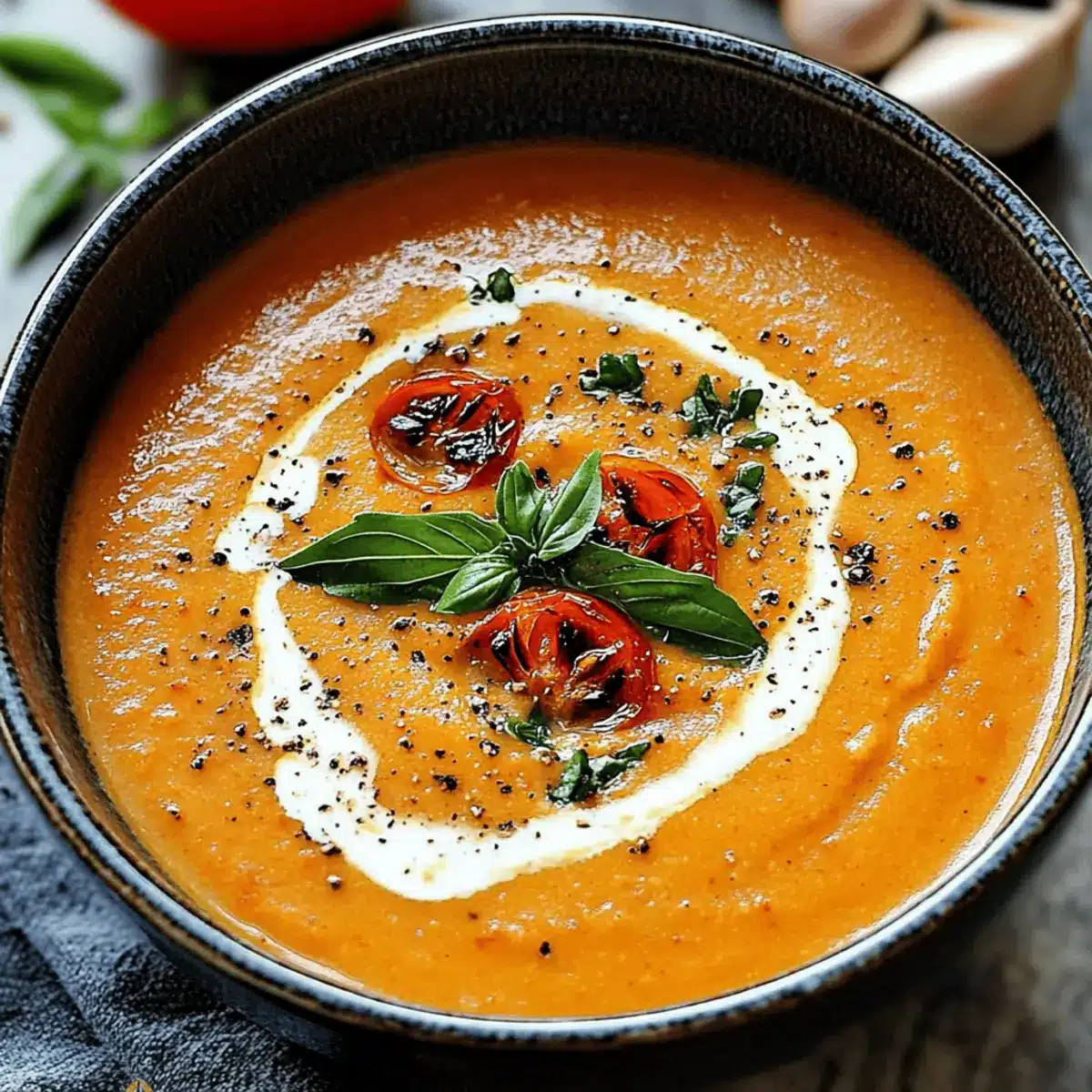 Creamy Roasted Garlic Tomato Soup for Cozy Comfort
