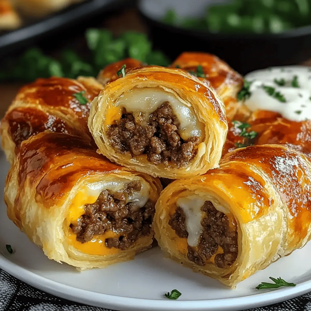 Garlic Butter Cheeseburger Rollups for Ultimate Comfort Food