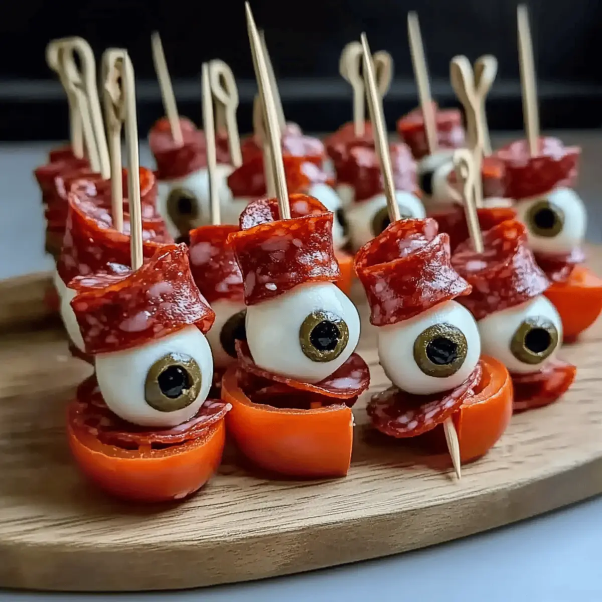 Spooky Skewered Salami Eyeballs: A Fun Halloween Snack