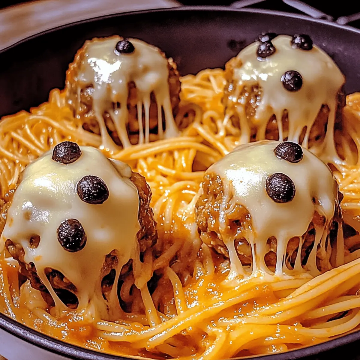 Tasty Spooky Cheese Meatballs for a Halloween Feast