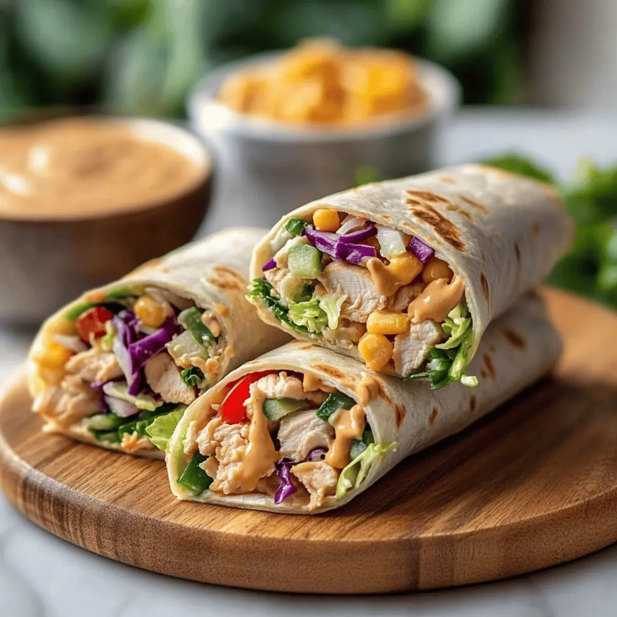 Thai Peanut Chicken Wraps