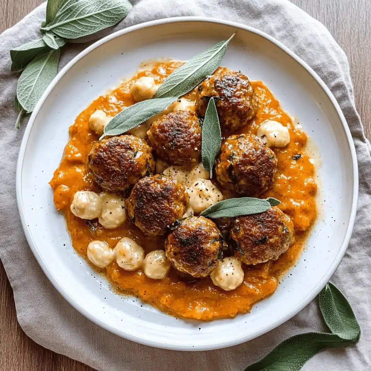 Cozy Turkey Meatballs in Pumpkin-Sage Sauce for Fall Evenings