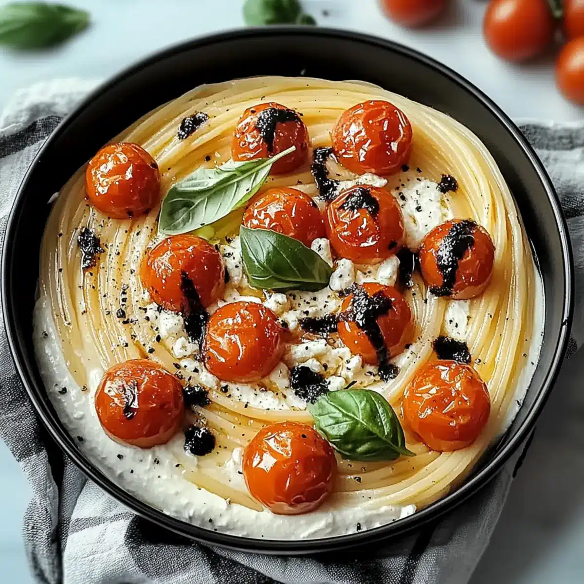 Tasty Roasted Tomato & Garlic Ricotta Pasta