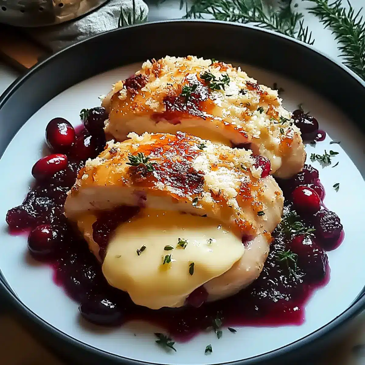 Cranberry Brie Stuffed Chicken