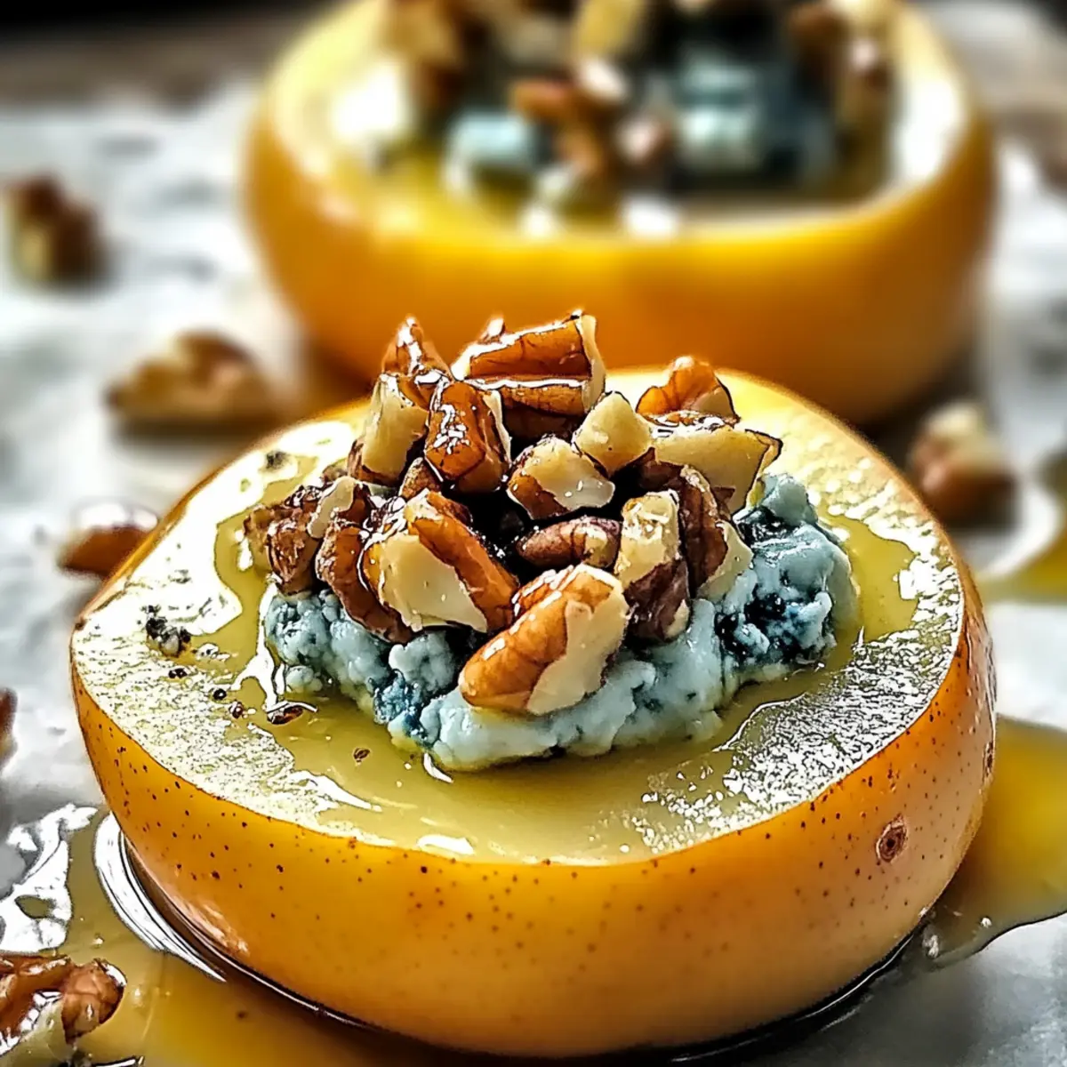 Roasted Pears with Blue Cheese & Walnuts
